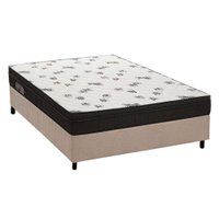 Cama Box Casal: Colchão Espuma Ortobom D45 Light Saúde Ortopilow + Base CRC Suede Clean(138x188)
