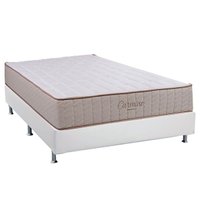 Cama Box Casal: Colchão Espuma D33 Kappesberg /EP Anatômico Carmine + Base CRC Courano White(138x188)