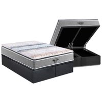Cama Box Baú Queen: Colchão Anatômico Probel D33 / AG65 Guarda Costas Extreme Resistence + Base CRC Suede Gray (158x198)