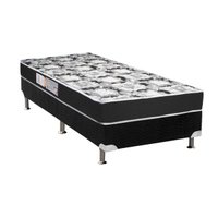 Conjunto Box Solteiro: Colchão Espuma Luckspuma D28 Celebrity + Base CRC Suede Black(88x188)