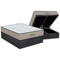 Conjunto Box Baú Queen: Colchão Espuma Orthoflex D45 Genova + Base CRC Suede Gray(158x198)