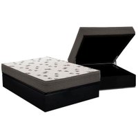 Conjunto Box Baú Casal: Colchão Espuma Ortobom D45 Light + Base CRC Suede Black (138x188)