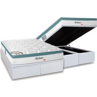 Conjunto Box Baú King: Colchão Molas Herval Ensacadas Meditare + Base CRC Courano White (193x203)