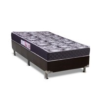 Conjunto Box Solteiro: Colchão Espuma Luckspuma D33 Supreme + Base CRC (88x188) Suede Black