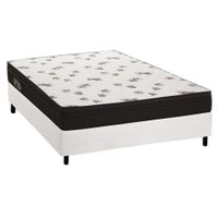 Conjunto Box Casal: Colchão Espuma Ortobom D45 Light Saúde Ortopilow + Base CRC Courano White(138x188)