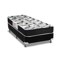 Conjunto Box Solteiro: Colchão Espuma Luckspuma D33 Supreme + Base CRC Suede Black(88x188)