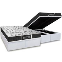 Conjunto Box Baú King: Colchão Molas Probel Prolastic ProDormir Sleep + Base CRC Courano White(193x203)