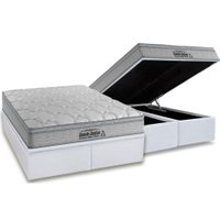 Conjunto Box Baú King: Colchão Espuma Probel D40 Guarda Costas Premium Hiper Firme + Base CRC Courano White (193x203)