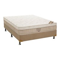 Cama Box Casal: Colchão Molas Ortobom Nanolastic Elegant + Base CRC Suede Clean(138x188)