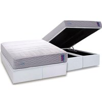 Conjunto Box Baú Queen: Colchão Espuma Herval D33 / Ag 65 FeelCore + Base CRC Courano White (158x198)