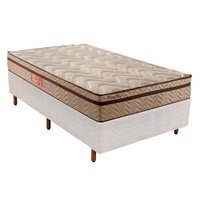 Cama Box Solteiro: Colchão Molas Paropas MasterPocket Ensacadas Marcelly Ibiza + Base CRC Courano White(88x188)