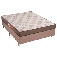 Conjunto Box Casal: Colchão Espuma Polar D28 Pérola + Base CRC Rústico Clean(138x188)