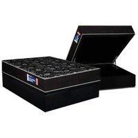 Conjunto Box Baú Casal: Colchão Espuma Plumatex D28 IsoPluma + Base CRC Suede Black (138x188)