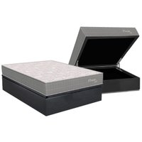 Conjunto Box Baú Casal: Colchão Molas Orthoflex Ensacadas Orvieto New + Base CRC Suede Gray (138x188)
