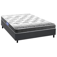 Conjunto Box Casal: Colchão Espuma Probel Guarda Costas Resistente + Base CRC Courano Gray(138x188)