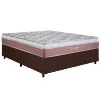 Conjunto Box Casal: Colchão Molas Herval Maxspring Coimbra + Base CRC Courano Brown(138x188)