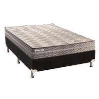 Conjunto Box Casal: Colchão Espuma Paropas D45 Pasquale Plus + Base CRC Suede Black(138x188)