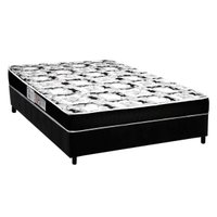 Conjunto Box Casal: Colchão Espuma Luckspuma Roland Garros Pro + Base CRC Suede Black(138x188)
