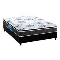 Conjunto Box Casal: Colchão Espuma Probel D40 Guarda Costas Premium Hiper Firme + Base CRC Suede Black(138x188)