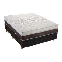 Cama Box Casal: Colchão Molas MasterPocket Ensacadas Polar   Sporting + Base CRC Rústico Black(138x188)