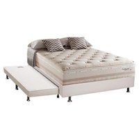 Cama Box c/Auxiliar Casal: Colchão Herval Maxspring Scotland + Base CRC Courano Branco(138x188)