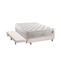 Cama Box c/ Auxiliar Casal: Colchão D Angelis Anjos Ensacadas Impressione + Base CRC Courano Branco (138x188)