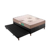 Conjunto Box Casal: Colchão Espuma Polar D33 Pérola Brown + Base CRC Suede Black(138x188)
