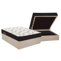 Conjunto Box Baú Casal: Colchão Espuma Ortobom D45 New Top + Base CRC Suede Clean (138x188)