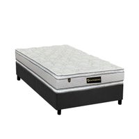 Conjunto Box Solteiro: Colchão Molas Luckspuma Ensacadas Lucksfaction Plus + Base CRC Suede Gray (88x188)
