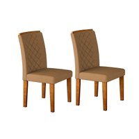 Kit 2 Cadeiras Sala Jantar Jade 2 Un Imbuia/Suede Capuccino - Rufato