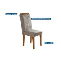Kit 2 Cadeiras Sala Jantar Amsterdã 2 Un Madeira Capuccino/Suede Marrom - Rufato