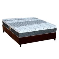 Cama Box Casal: Colchão Molas Castor Bonnel System Class + Base CRC Suede Brown(138x188)