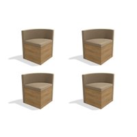 Kit 4 Cadeiras de Cozinha 4CAD800 4 Un Freijó - Assento/Encosto Suede Bege Geométric - Kappesberg