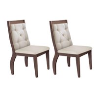 Kit 2 Cadeiras Sala Jantar Ágata 2 Un Café/Suede Creme - Rufato