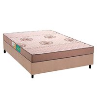 Conjunto Box Casal: Colchão Espuma Polar D33 Pérola + Base CRC Rústico Clean(138x188)