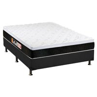 Conjunto Box Casal: Colchão Espuma Castor D45 Black e White AIR + Base CRC Suede Gray(138x188)