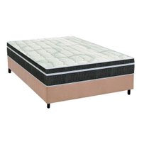 Cama Box Casal: Colchão Molas Orthoflex Bonnel Venezia + Base CRC Suede Clean(138x188)