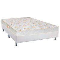 Conjunto Box Casal: Colchão Espuma Castor D28 Sleep Max + Base CRC Courano White(138x188)