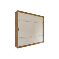 Guarda Roupa 2 Portas  de Correr e 4 Gavetas Blumenau Avelã/Off White - Panan