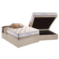 Conjunto Box Baú Casal: Colchão Molas Herval Maxspring Spain + Base CRC Suede Clean(138x188)