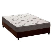 Cama Box Casal: Colchão Espuma Ortobom D45 Light Saúde Ortopilow + Base CRC Suede Brown(138x188)
