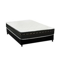 Conjunto Box Casal: Colchão Molas Luckspuma Bonnel Eagle Spring + Base CRC Suede Black(138x188)
