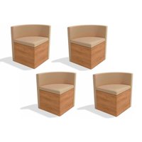 Kit 4 Cadeiras Sala Jantar 4CAD800 4 Un Freijó - Assento/Encosto Suede Bege A020 - Kappesberg