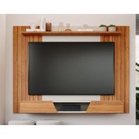 Rack Bancada c/ Painel p/ TV até 70 Pol Santiago 2 Portas 180x135cm Cinamomo/Off White - Permóbili