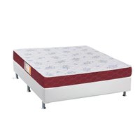 Conjunto Box Casal: Colchão Espuma Castor Sleep Max + Base CRC Courano White(138x188)