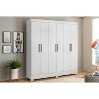 Guarda Roupa 6 Portas  e 3 Gavetas Prático Branco - Demóbile