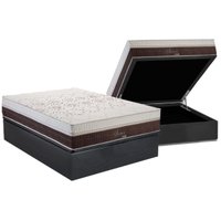 Cama Box Baú Casal: Colchão Molas Ensacadas Polar Sporting + Base CRC Suede Gray(138x188)