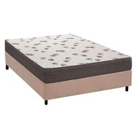 Cama Box Casal: Colchão Espuma Ortobom D45 Light Ortopilow + Base CRC Suede Clean(138x188)