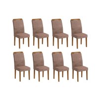 Kit 8 Cadeiras Sala Jantar Athenas 8 Un Imbuia-Capuccino/Suede Capuccino - Rufato