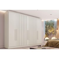 Guarda Roupa Casal 6 Portas (4 Ripadas) e 6 Gavetas Oxford Off White - Europa